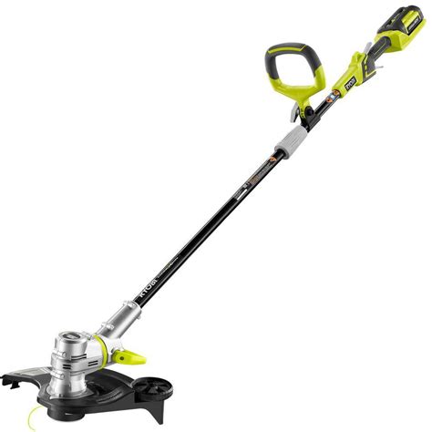 Better cut control with the angled head. . Ryobi 40v string trimmer edger